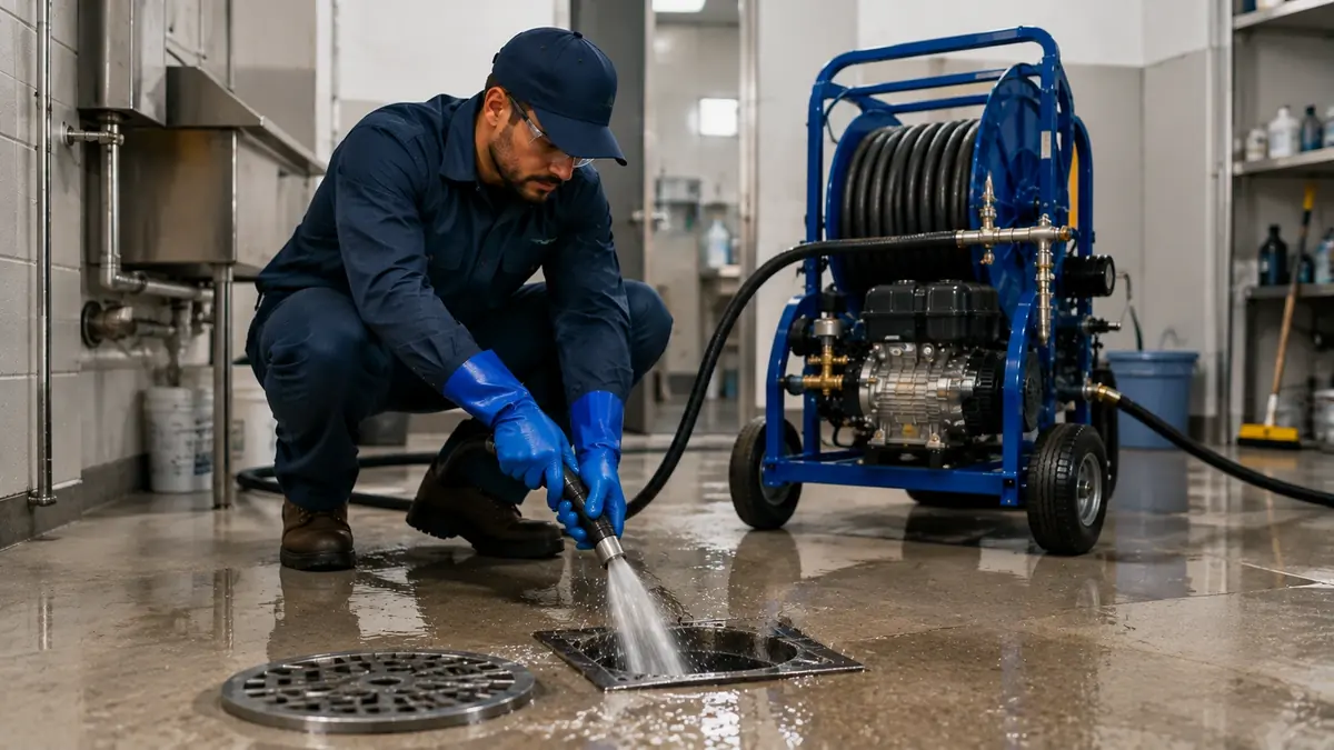 Floor Drain Hydro Jet Cleaning in Yountville