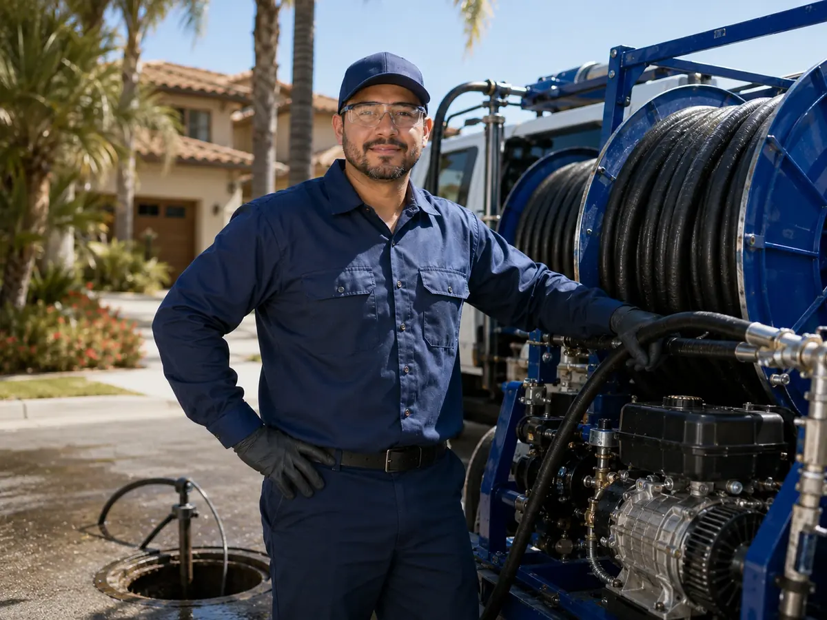 Hydro jet sewer cleaning in Yountville