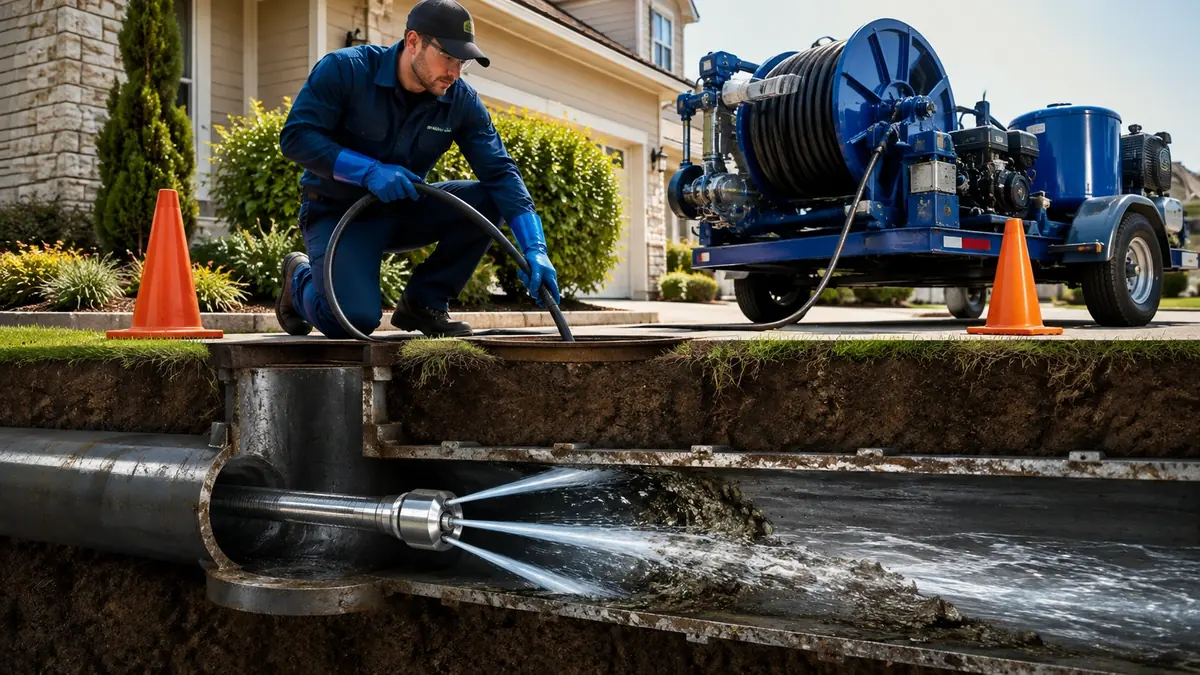 Main Sewer Line Hydro Jet Cleaning in Yountville